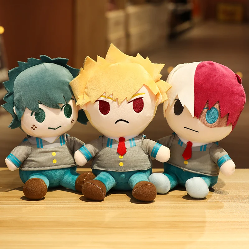 

25cm Anime My Hero Academia Izuku Midoriya Katsuki Bakugou Shouto Todoroki Plush Dolls Cute Pendant Toy Soft Stuffed Xmas Gift