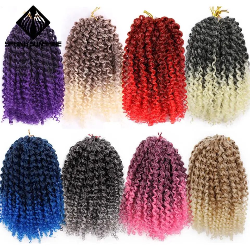 Весеннее солнце 8 дюймов 1 шт. 30 г марли косы Ombre волос Вьющееся кружево синтетические плетеные плетение волос для женщин