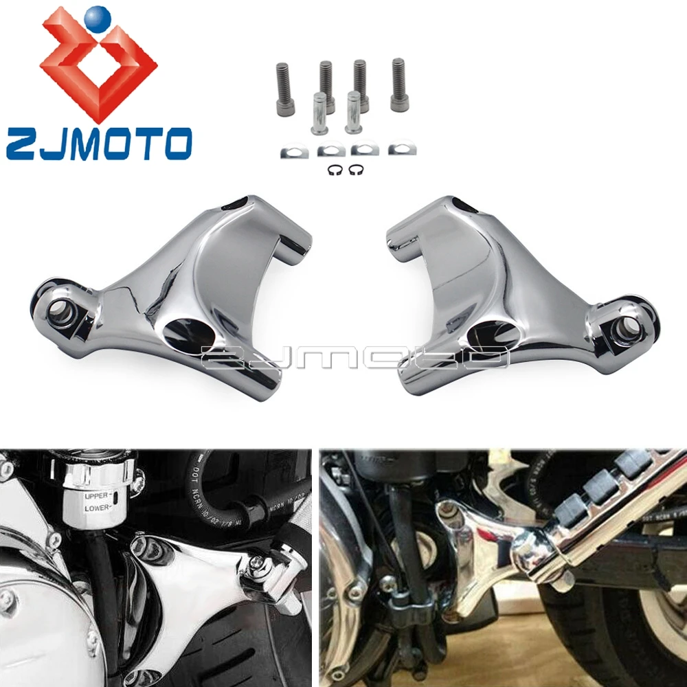 

2X Aluminum Chrome Rear Passenger Foot Peg Stand Footrest Mount Bracket Spacers For Harley 883 1200 XL Sportster 2004-2013