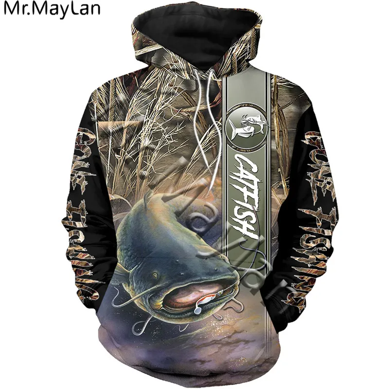 

New Catfish Fishing 3D Printed Jacket Men/women Harajuku Hoodie Unisex Casual Streetwear Sweatshirt Pullover sudadera hombre B36