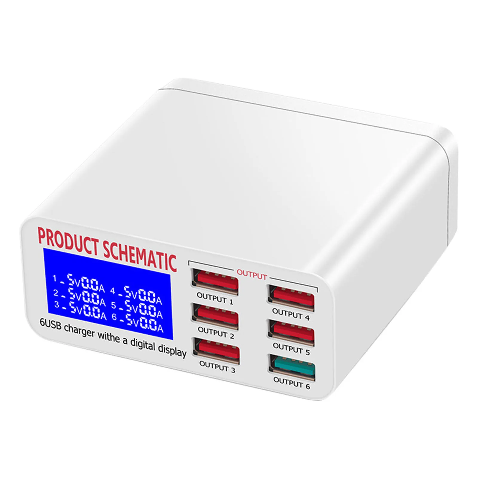 

Зарядное устройство с 6 разъемами USB, быстрая зарядка QC3.0