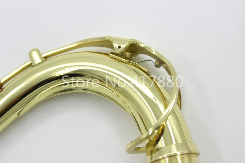 Новое поступление Саксофон тенор Bb изгиб шеи латунная Золотая политура саксофон