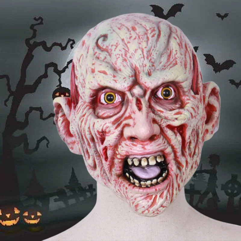 Страшная латексная маска Фреди Крюгера карнавальный костюм головной убор