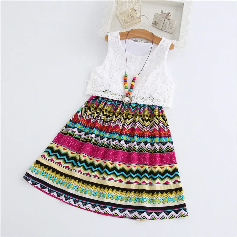 Платье для девочек-подростков 2019 кружевное платье в богемном стиле Стиль