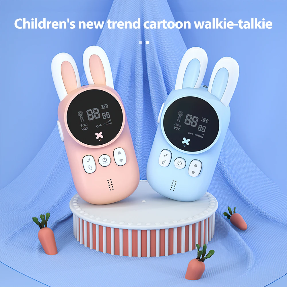 2pcs kids walkie talkie portable handheld transceiver cute rabbit walkie talk parent child educational interactive toy baby gift free global shipping