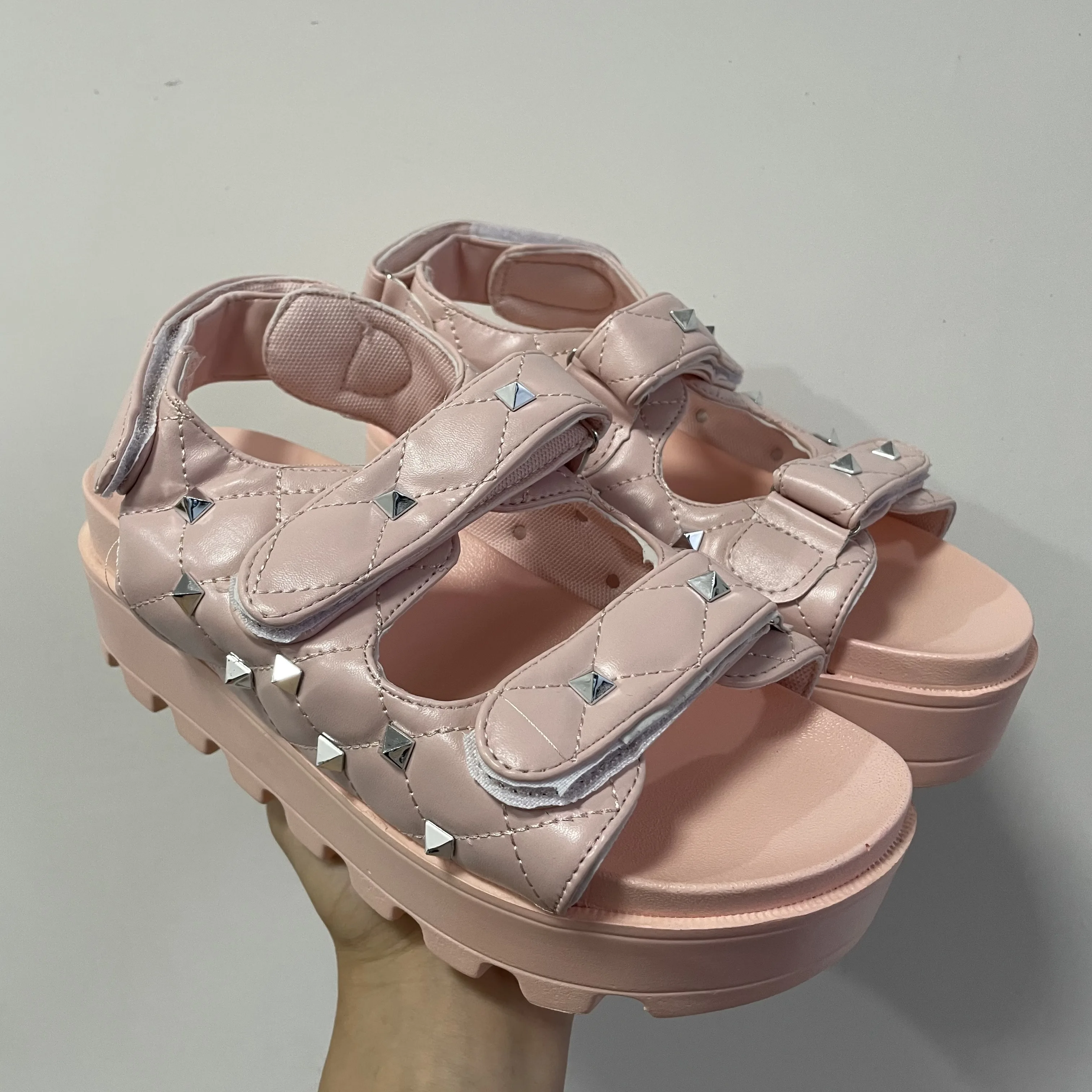 

Women's Sandals 2021 Summer New Outdoor Comfortable Platform Ladies Shoes Size 43 Fashion Retro Velcro Leather Female Sandals