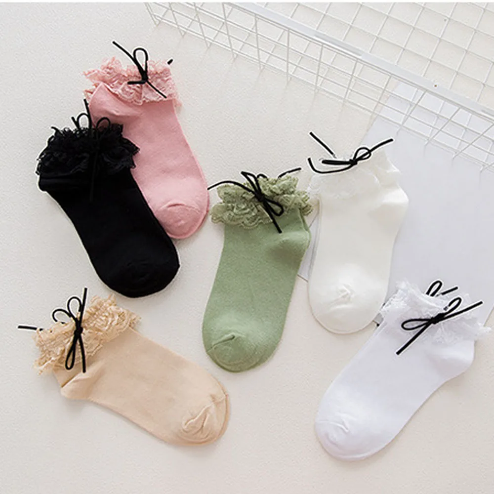 Женские милые кружевные короткие носки в стиле Харадзюку хлопковые принцессы