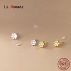 Ла Monada 925 Серебряные серьги для Для женщин серьги-гвоздики с цветочным украшением из серьги 925 пробы серебряные маленькие корейский Серебряный Серебряные серьги 925 серебро