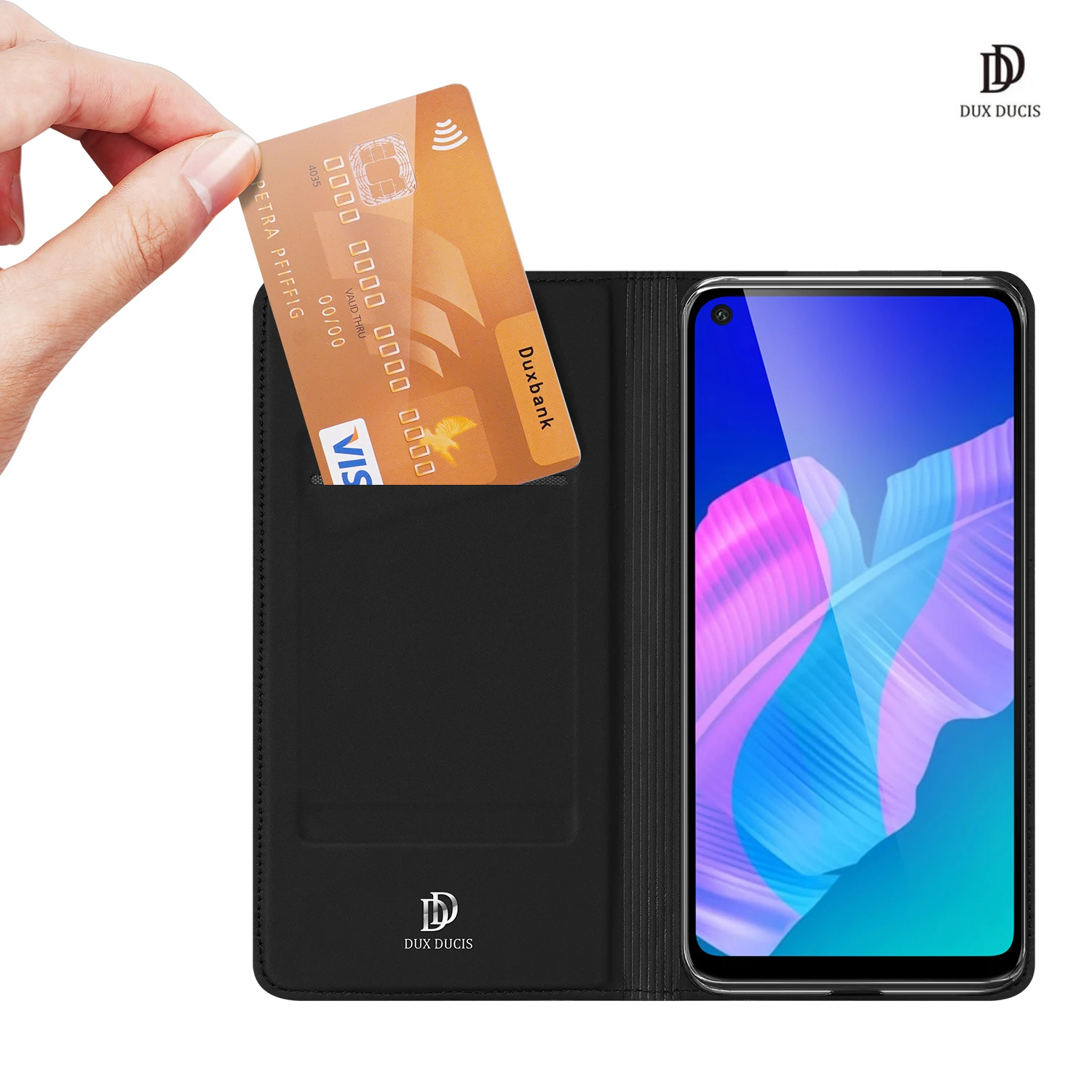 

For HUAWEI P40 Lite E/Y7P DUX DUCIS Skin Pro Series Leather Wallet Flip Case Full Protection Steady Stand Magnetic Closure