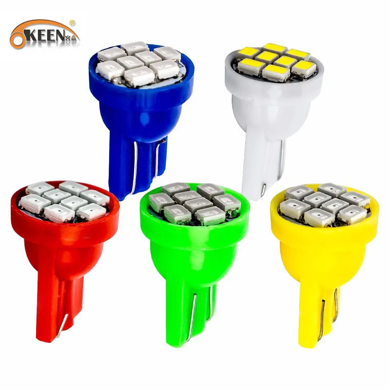 10 шт. автомобильные габаритные огни T10 W5W 194 168 192 1206 3020 8SMD 8 светодиодов|Сигнальная