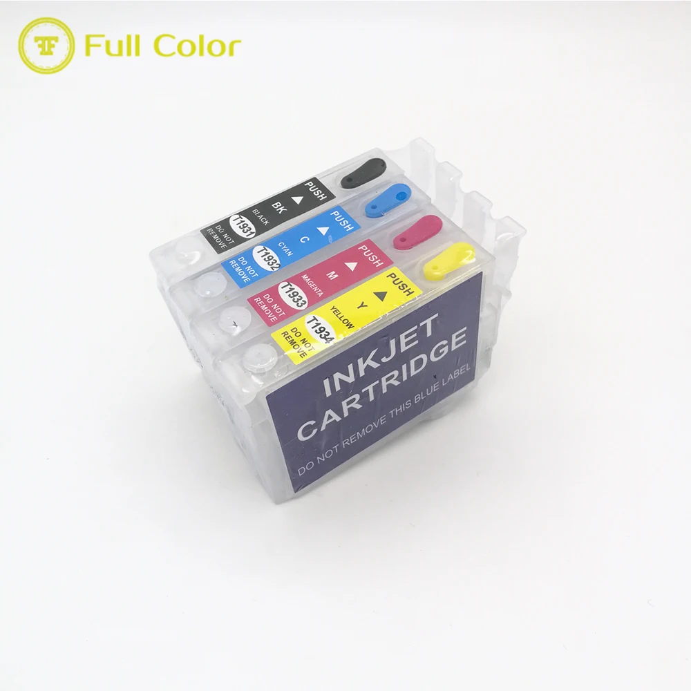 Полноцветный многоразовый пустой картридж с чипом автоматического сброса T1931 T1932