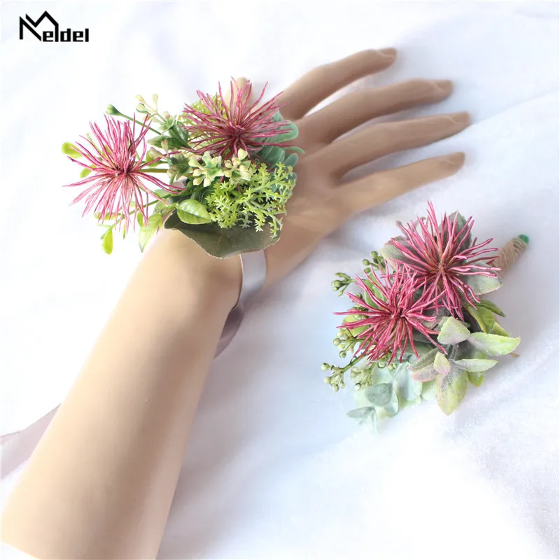Искусственное растение брошь подружки невесты цветок на запястье свадебный