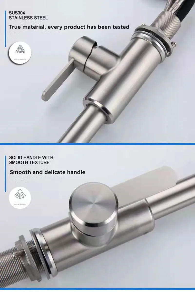 Бессвинцовый кухонный смеситель из нержавеющей стали с матовым покрытием 10 лет
