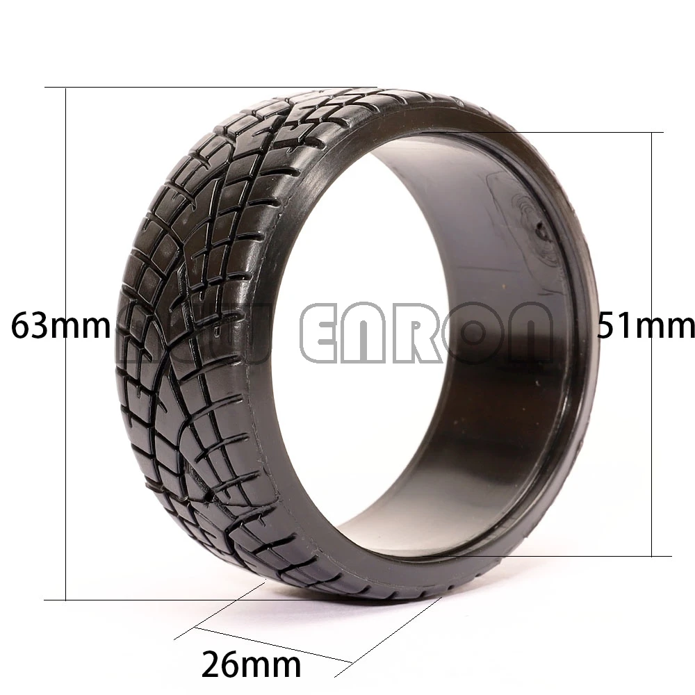 Новые пластиковые шины ENRON 63 мм 4 шт. для RC 1/10 Drift Racing HSP HPI Redcat Tamiya Kyosho SAKURA 6013|Детали и
