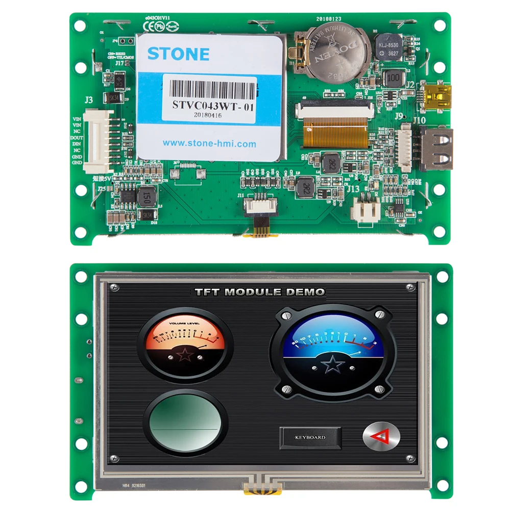 STONE 4.3 Inch TFT LCD Display Module with Driver Board+Embedded System for Equipment Use