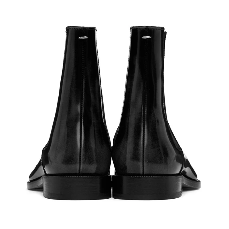 Ботинки Челси мужские из натуральной коровьей кожи с квадратным носком ручной