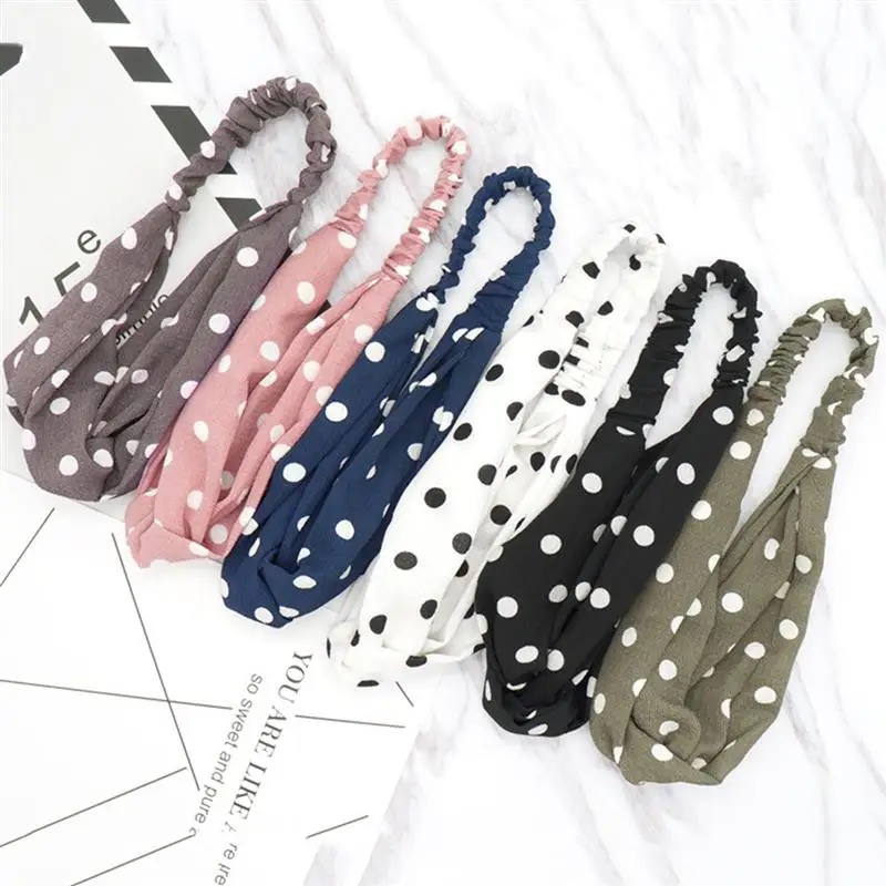 

Women Headband Vintage Cross Knot Elastic Hair Bands Soft Solid Hairband Girls Hair Accessories Floral Bandanas Head Wrap