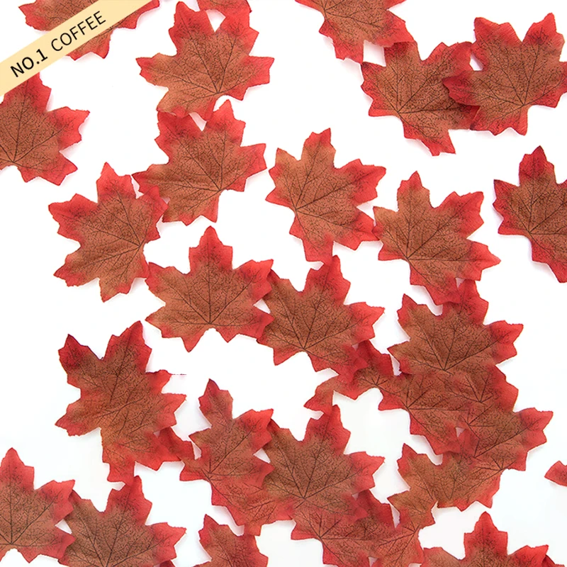 50pcs Artificial Maple Leaves Silk Plant Backdrop Wreath For Home Wedding Party Crafting Decoration accessories Scrapbooking | Дом и сад