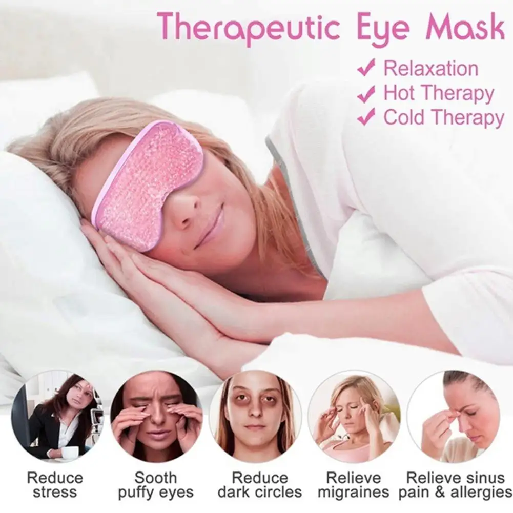 

Reusable PVC Gel Bead Ice Eye Mask, Cold Compress, Hot Compress, Ice-cold Eye Protection Soft, Soothing And Relaxing