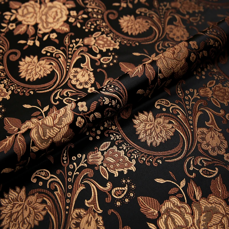 brocade jacquard flower pattern damask fabrics by the yard for diy design sewing material cheongsam dress satin garment fabric