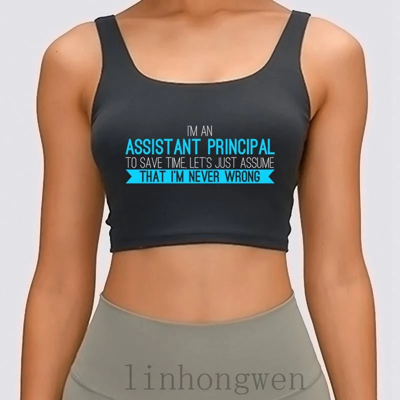 

Завучем Im помощник основной Для женщин майка Мужской Пользовательские евро Размеры S-XL дышащая узор укороченный топ