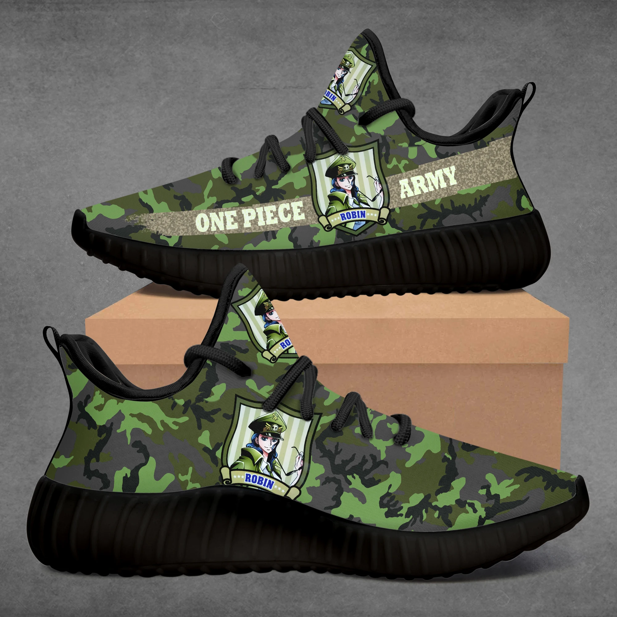 

Custom Onepiece_Robin_Camouflage Sneaker Running DIY Cartoon Shoes Logo