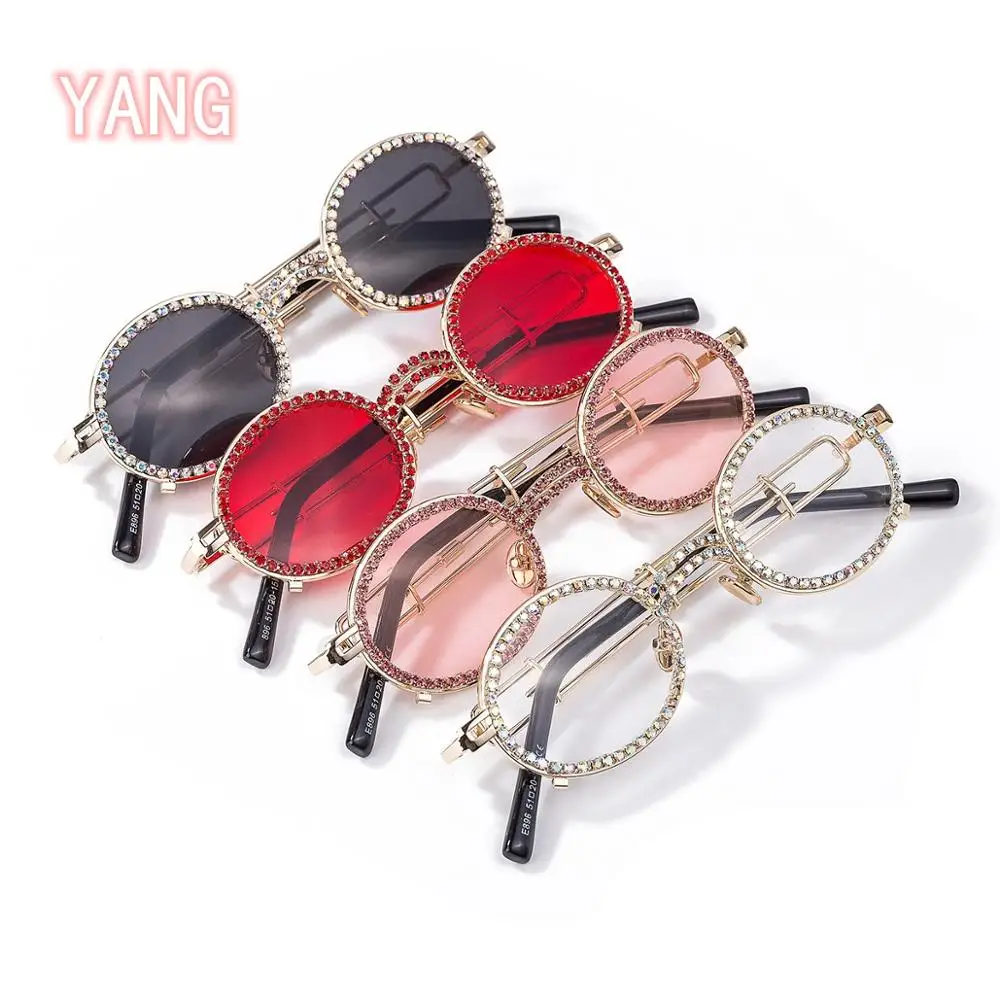 Женские круглые солнцезащитные очки зеркальные с золотыми и серебряными