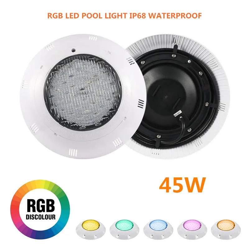 45W RGB Led Swimming Pool Light 2835 SMD IP68 Waterproof AC 12V 24V Outdoor RGB UnderWater Light Pond Led Piscina Luz Spotlight