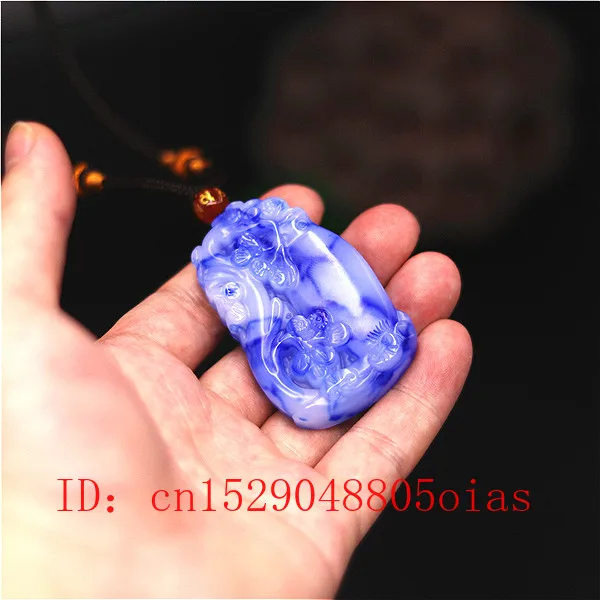 Натуральный белый голубой Нефритовый камень сосновая ваза кулон ожерелье