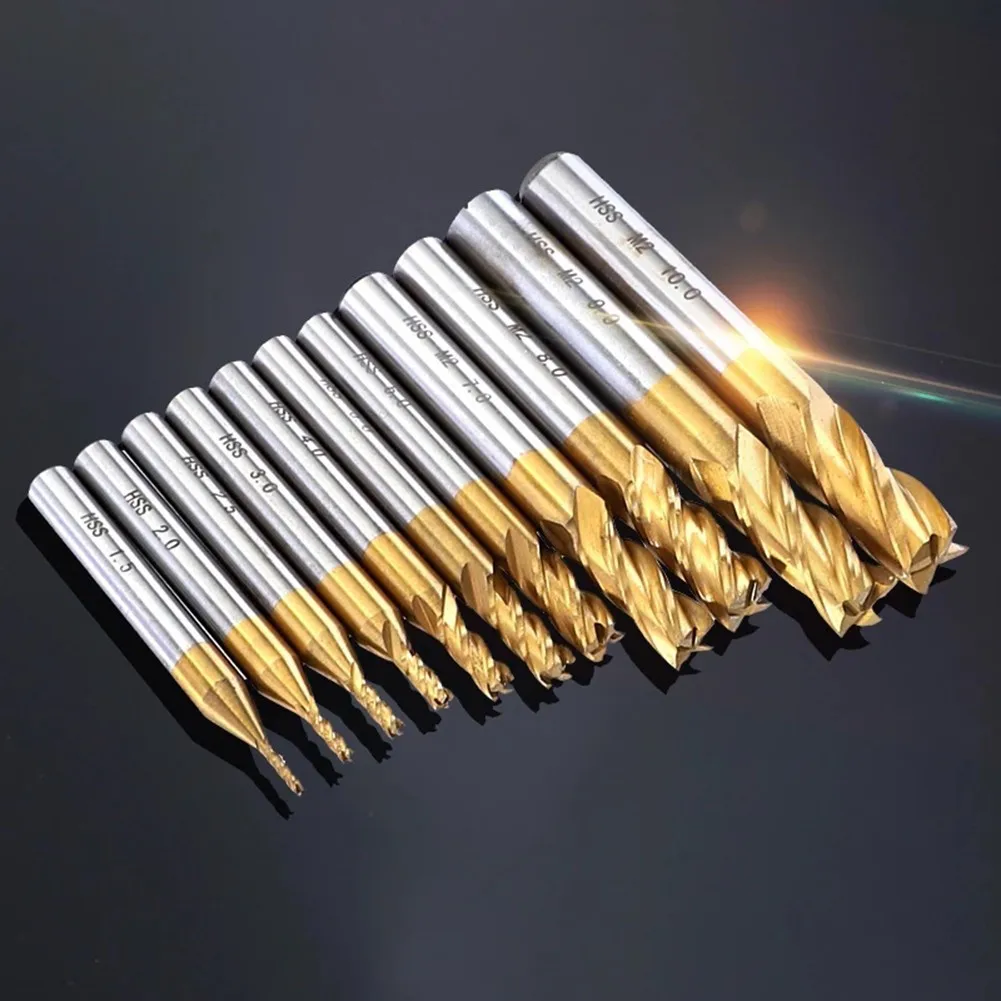 

Set CNC Router Bit Spiral Angle End Mill Tool 1.5-10mm 11pcs Engraving