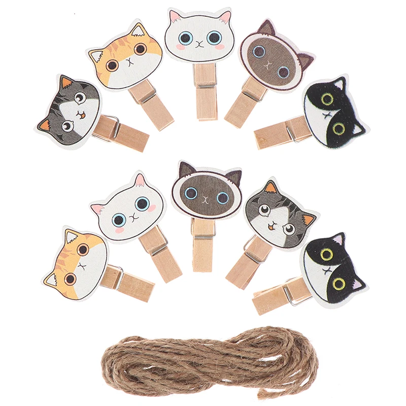 1 комплект милый кот/утка/дерево/сердце деревянный зажим фотобумага открытка
