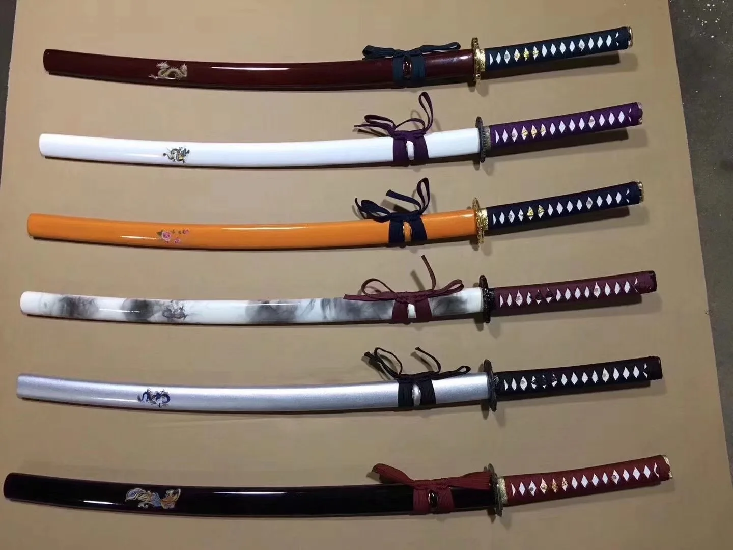 

6 Patterns Hand Forged Carbon Steel Japanese Katana Real Swords Sharp Battle Ready Full Tang Samurai Catanas Japonesa Espada