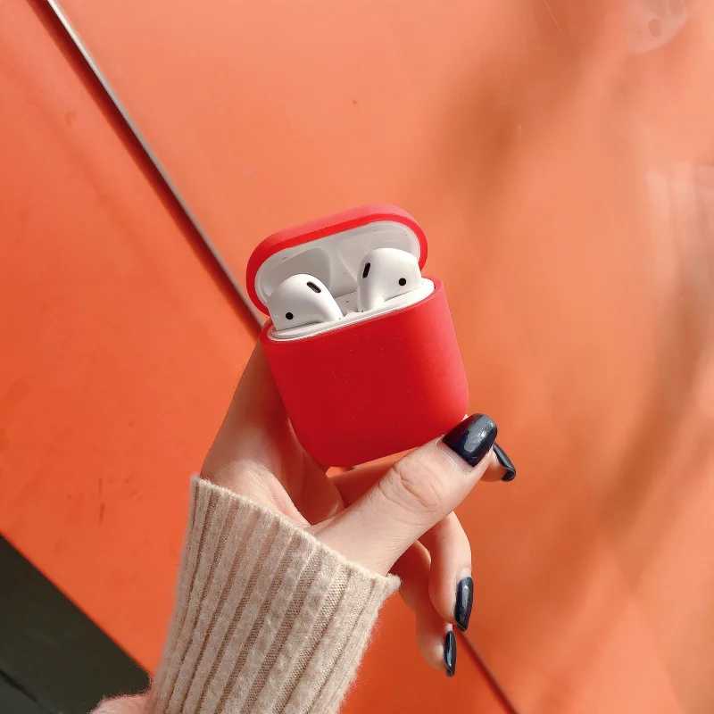 Жесткий чехол для наушников для Apple Airpods 1/2 противоударный чехол для Apple гарнитура для Airpods чехол s Матовый розовый защитный чехол для пары