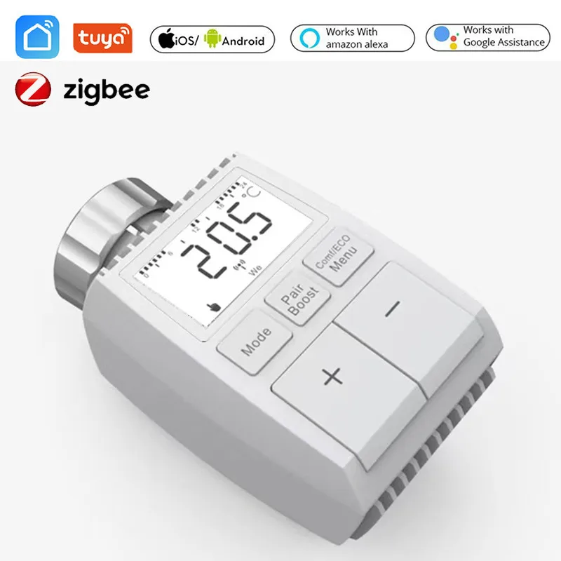 

Термостат ZigBee, термостатический, голосовое управление, работа с Alexa, Google Home, умный дом