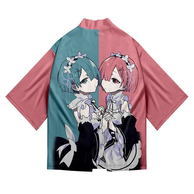 Кимоно из аниме Re Zero Start Life in other World летняя рубашка REM кимоно ОЗУ Свободный