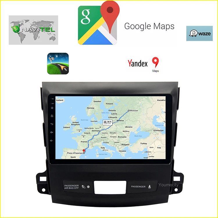 9 дюймов Android 9,0 Восьмиядерный 2 грамма 32 ГРОМ автомобильный dvd-плеер для Mitsubishi Outlander 2006-2013 радио gps Навигация BT wifi Навител
