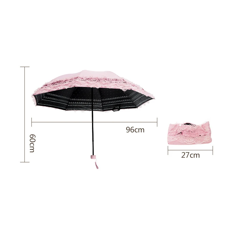 

New Lace Umbrella Princess Umbrella High-end Ladies Double-layer Rain And Rain Dual-use Umbrella Gift Umbrella