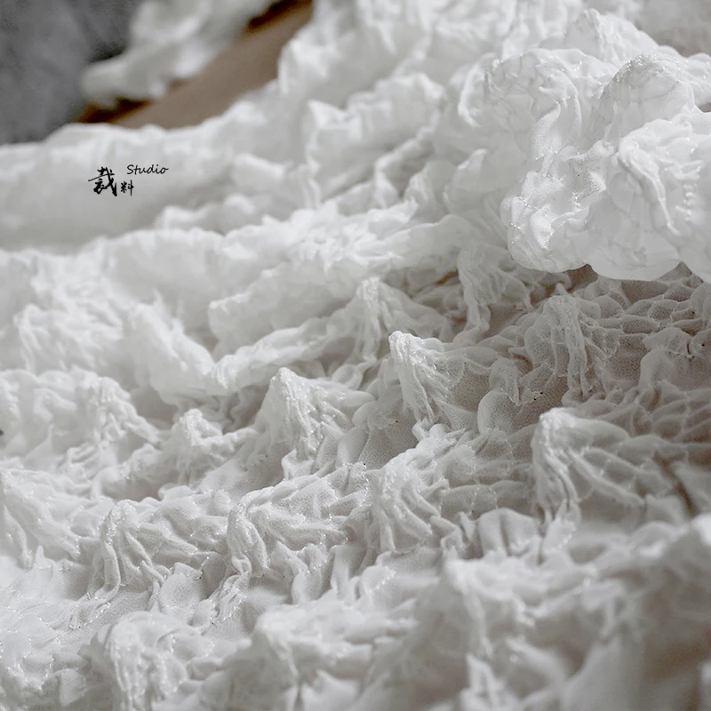 Шифоновая 3D текстура вогнутая выпуклая дизайнерская ткань для Пэчворк Базен riche