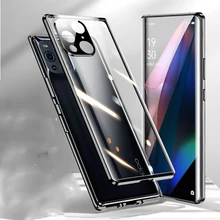 Double sided glass Magnetic case for Vivo X70 Pro + Plus  metal 360 degree Full Case Protect the lens