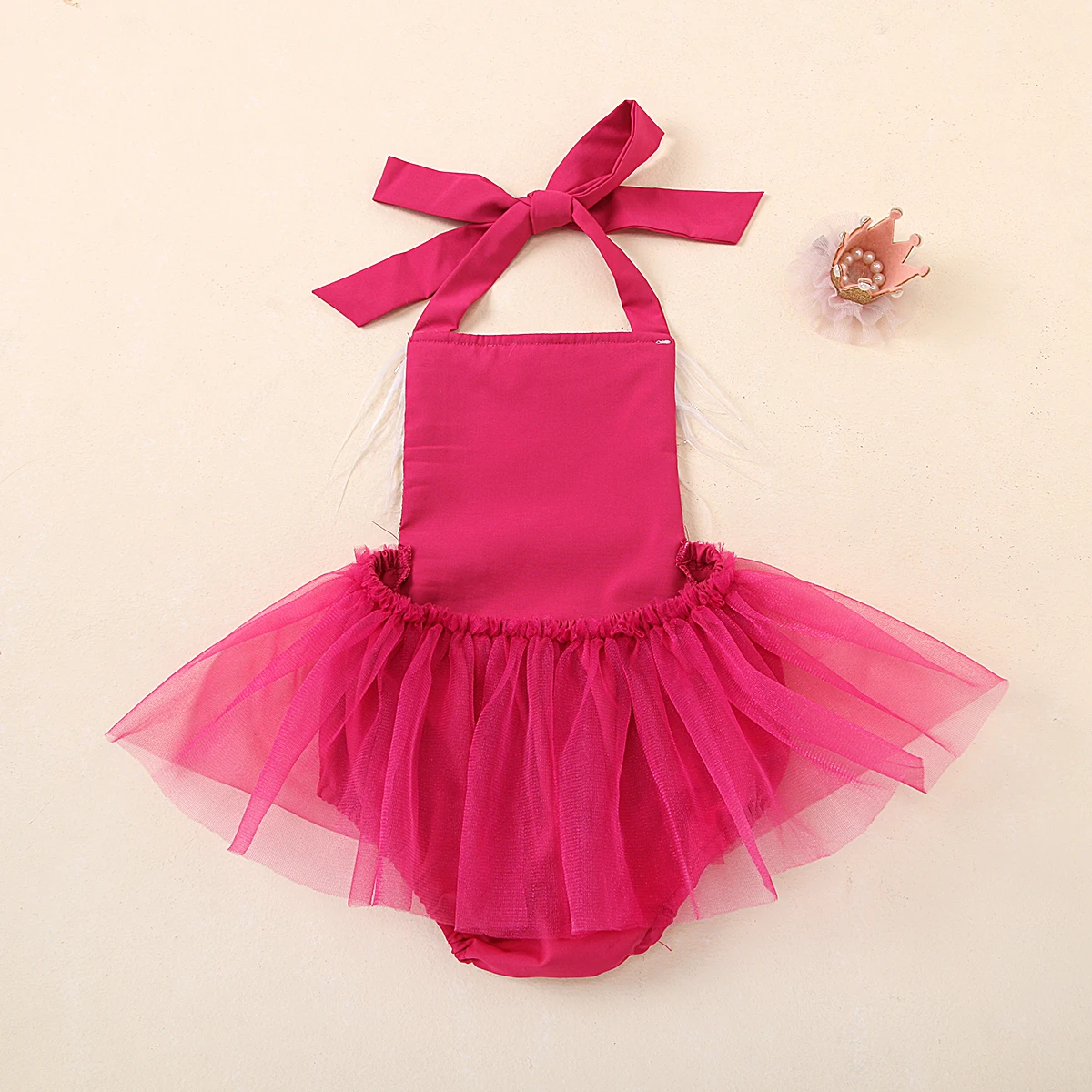 

Christmas Newborn Toddler Baby Girl Sleeveless Lace Sequined Tutu Halter Bodysuit Outfit Clothes Xmas Cute Girl Clothes