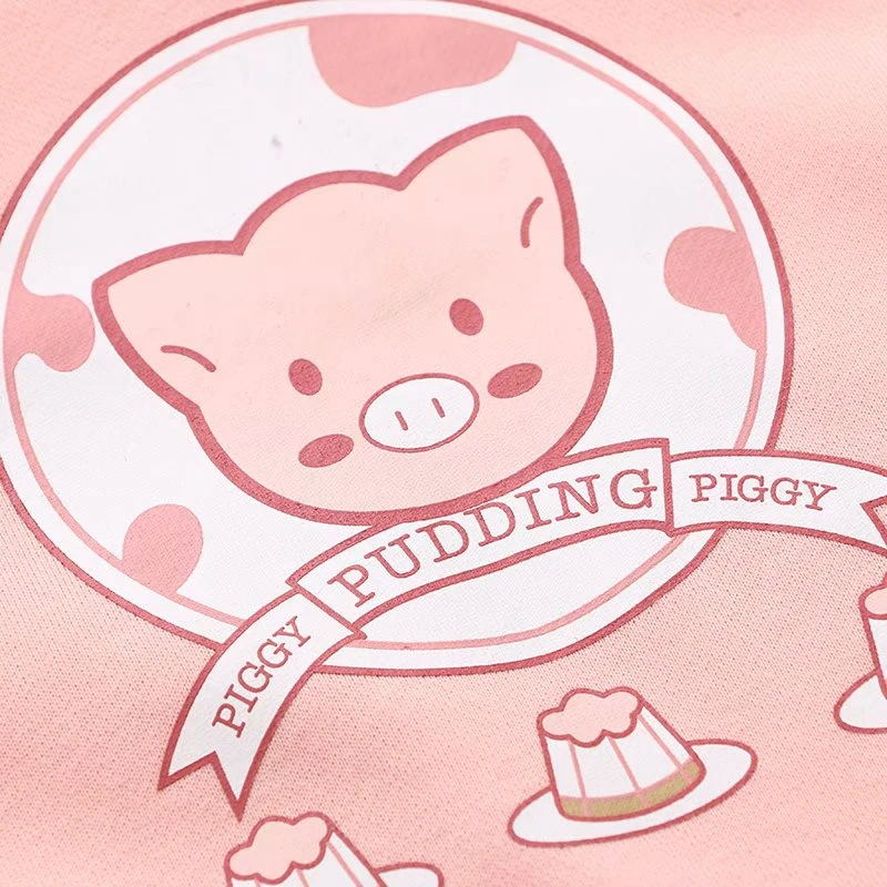 

MERRY PRETTY Womens Cartoon Print Ruffles Hooded Sweatshirts Harajuku Sweet Style Hoodies Winter Plus Velvet Pullover Tracksuit