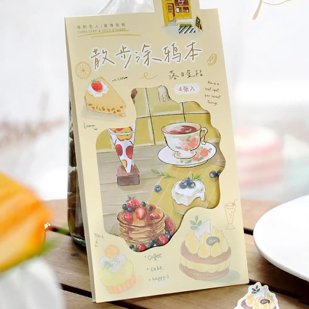 4Pcs Universal Paper Collection Supplies Decorative Scrapbook Sticker Set DIY Diary Fade-less for Student | Дом и сад