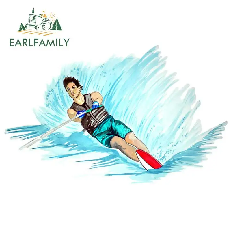 EARLFAMILY 13 см x 8 1 Автомобильная наклейка водный лыжник Авто Грузовик внедорожник