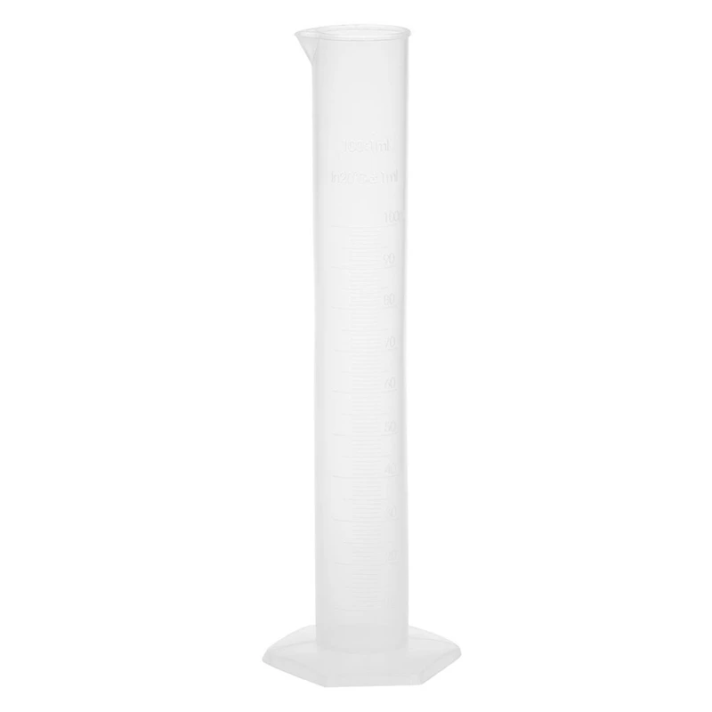 4 шт прозрачный пластиковый измерительный цилиндр и 1x лабораторный химический