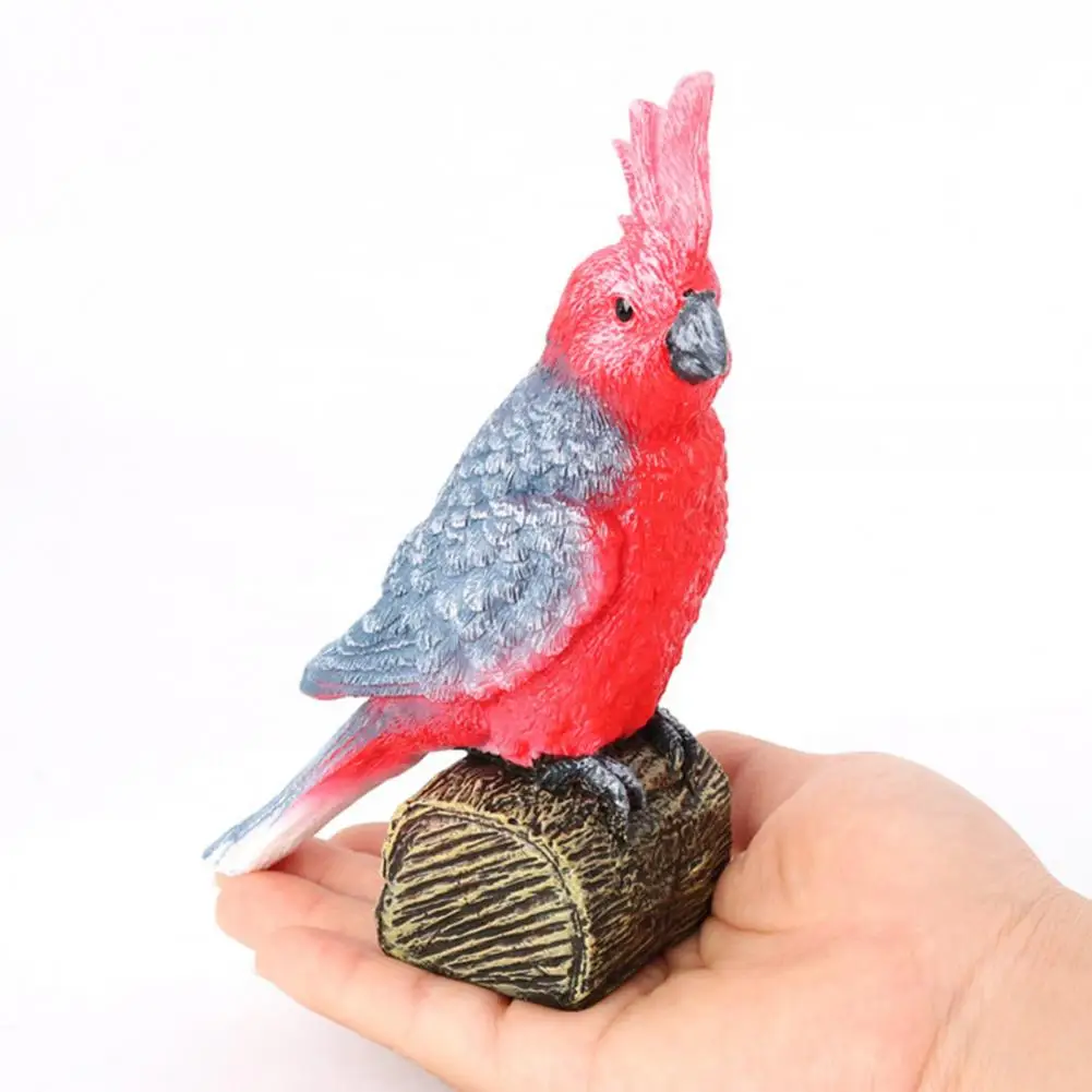 Высокий симулятор какаду модель попугая дизайн прекрасная яркая мини-Статуэтка