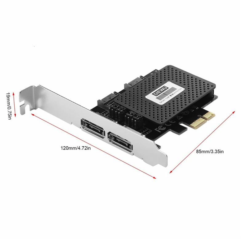 PCI Express PCI-E 1X к 2 ESATA + SATA3 Расширительная карта для ASMedia поддерживает горячую замену