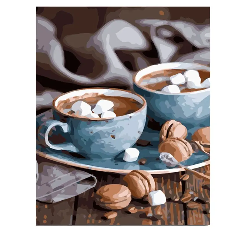 

Paint For Adults and Kids DIY Oil Painting Kits Pre-Printed Canvas Spring Cherry