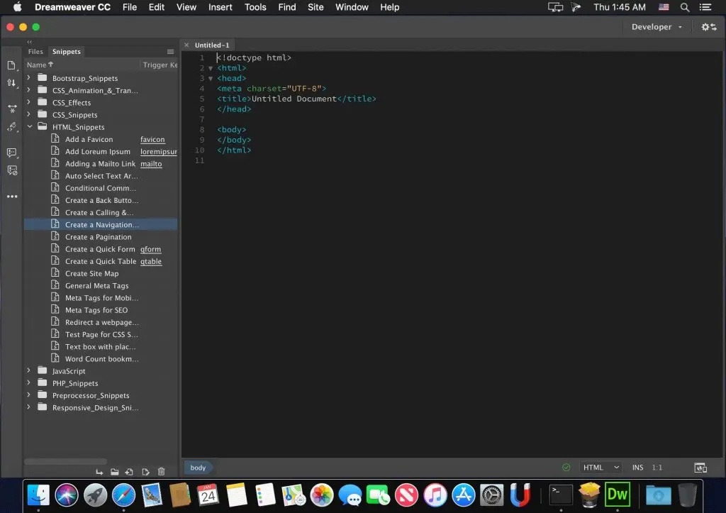 

Dreamweaver CC 2021 Website Design Software Mac