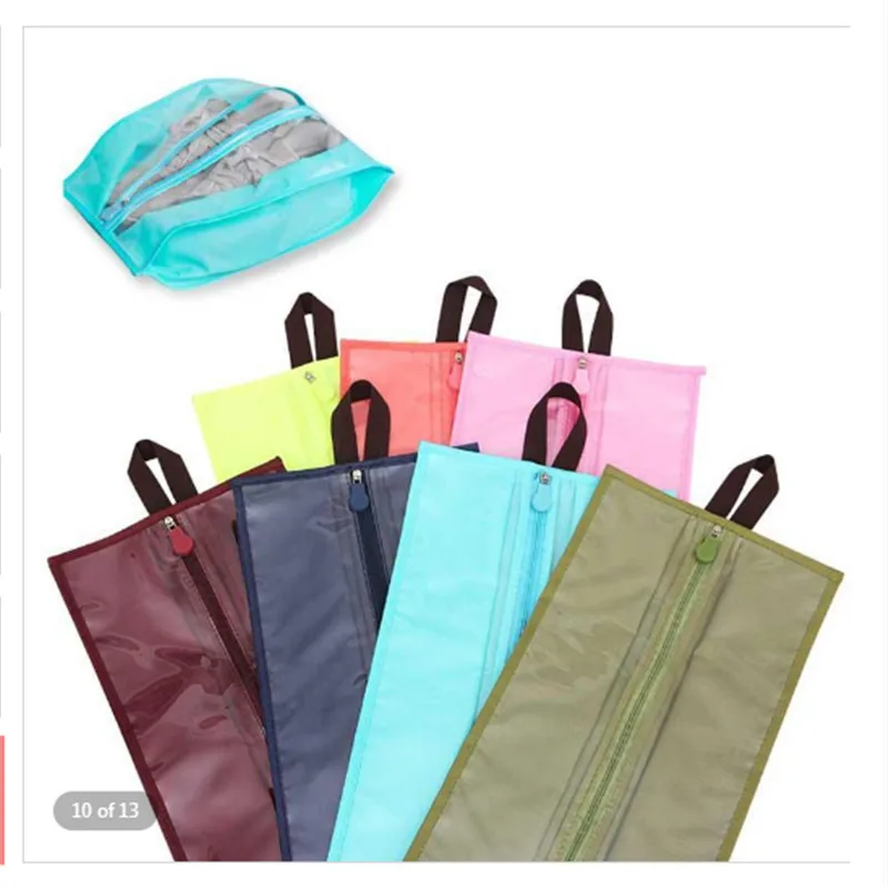 Portable Travel Supplies Organizer Shoes Storage Bag PVC Waterproof Dustproof Hanging Save Space Zipping Bags Home 1pc | Дом и сад