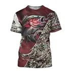 Мужская и женская футболка с 3D-принтом рыбалка, модная футболка с круглым вырезом и короткими рукавами, забавная летняя футболка, новый стиль